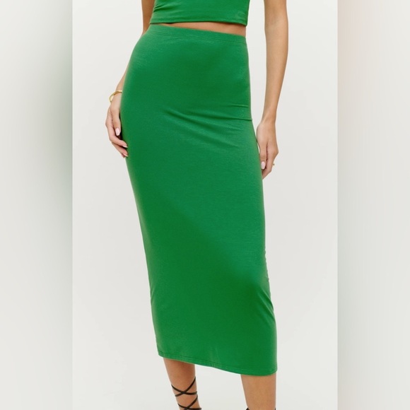 Reformation Sherman Knit Two Piece in Kelly Green - Picture 2 of 6